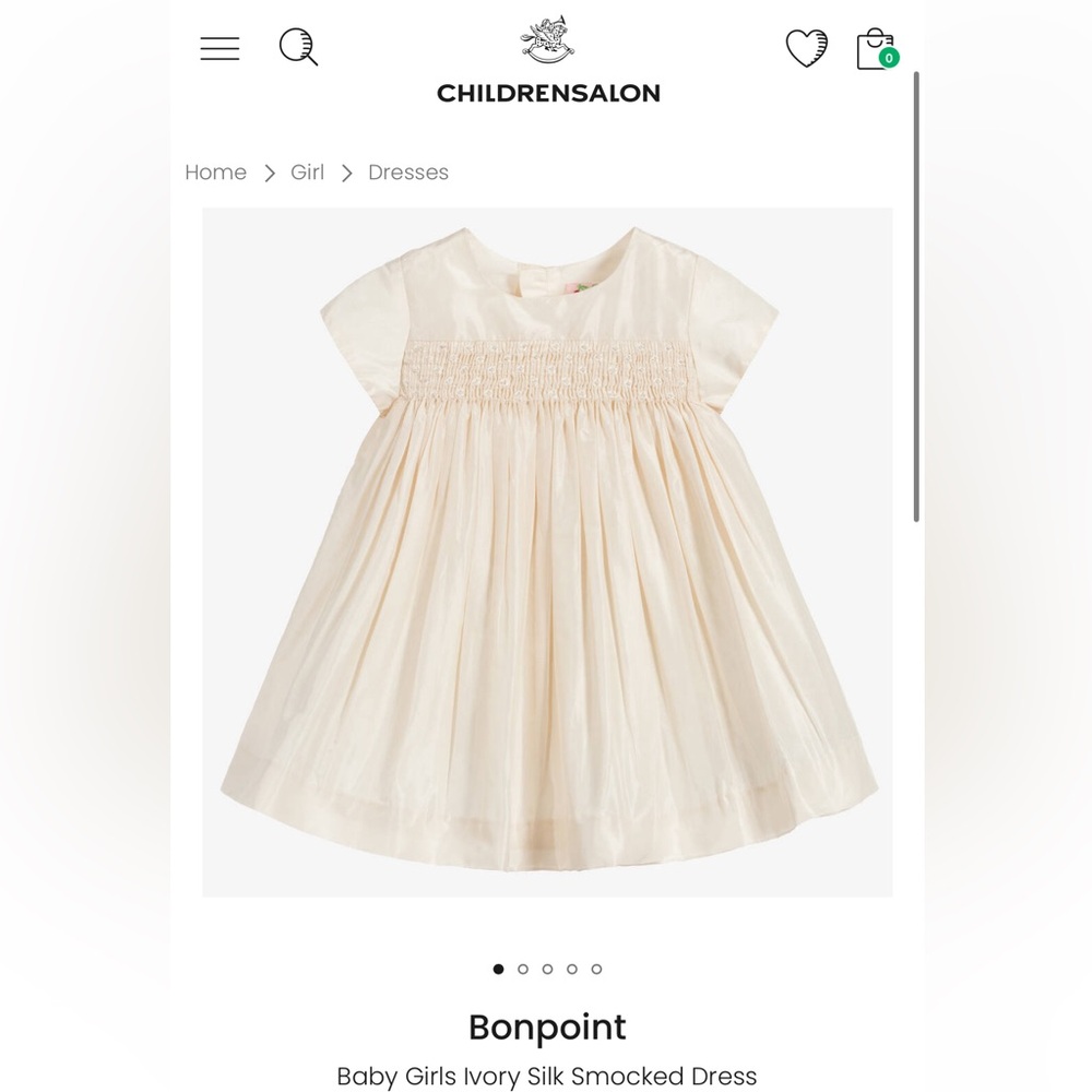 Gorgeous keepsake Bonpoint silk smocked dress - special occasions- 18m
